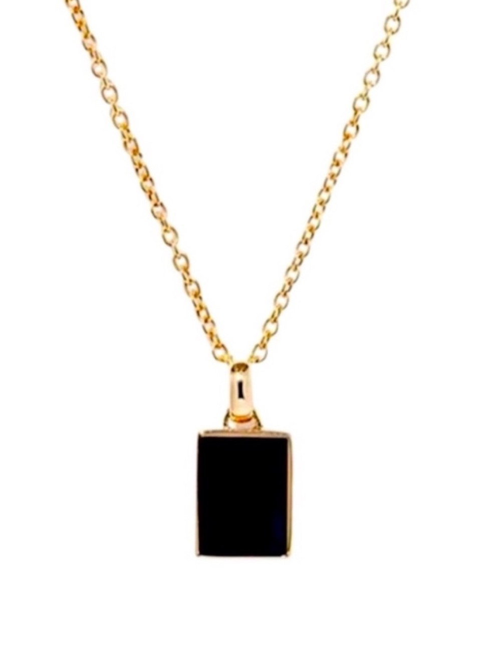 Mejuri 22” 14k gold black onyx pendant necklace